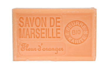 Savon de Marseille fleur d’oranger 125 g, enrichi au beurre de karité bio