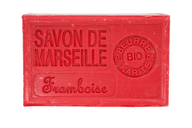Savon de Marseille framboise 125 g, enrichi au beurre de karité bio