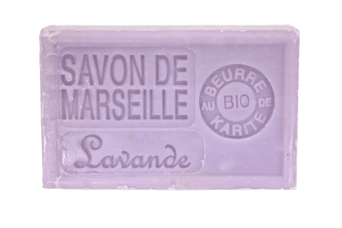 Savon de Marseille lavande 125 g, enrichi au beurre de karité bio