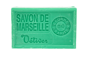 Savon de Marseille vétiver 125 g, enrichi au beurre de karité bio