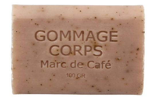 Savon Solide Gommage au Marc de café 100gr - Soin Exfoliant - Réduit la Cellulite