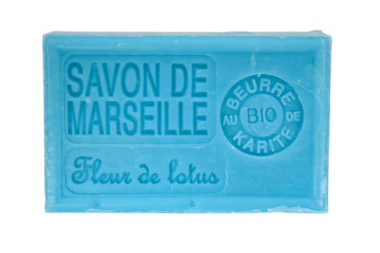 Savon de Marseille fleur de lotus 125 g, enrichi au beurre de karité bio